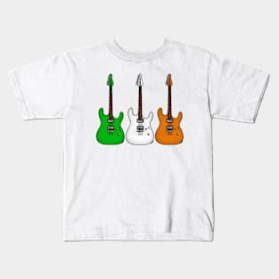 Electric Guitar Irish Flag Guitarist St Patrick's Day Kids T-Shirt